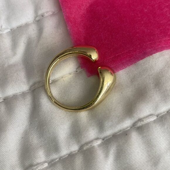 14k gold plated ring. Adjustable, luxury brand. Great alone or stacked - Picture 9 of 9